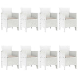 Garden Dining Set 9 pcs White Polt rattan