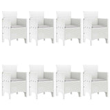 Garden Dining Set 9 pcs White Polt rattan