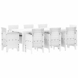 Garden Dining Set 9 pcs White Polt rattan