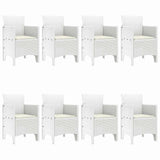 Garden Dining Set 9 pcs White Polt rattan