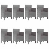 Garden Dining Set 9 pcs Light Grey Polt rattan