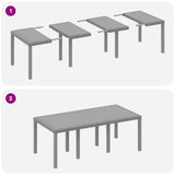 Garden Dining Set 9 pcs Light Grey Polt rattan