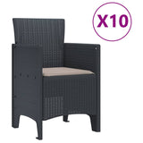 Garden Dining Set 11 pcs Anthracite Polt rattan