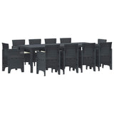 Garden Dining Set 11 pcs Anthracite Polt rattan