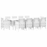 Garden Dining Set 11 pcs White Polt rattan