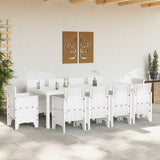 Garden Dining Set 11 pcs White Polt rattan