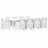 Garden Dining Set 11 pcs White Polt rattan
