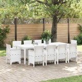 Garden Dining Set 11 pcs White Polypropylene