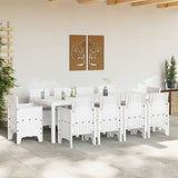 Garden Dining Set 11 pcs White Polypropylene