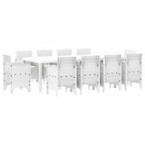 Garden Dining Set 11 pcs White Polt rattan