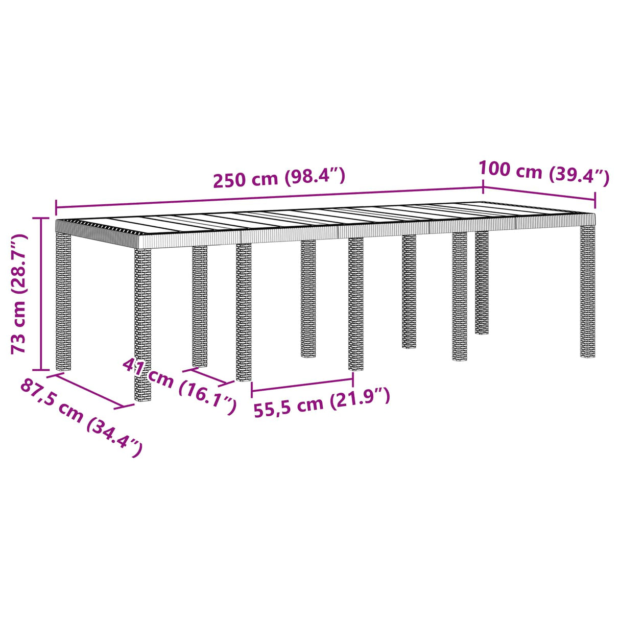 Garden Dining Set 11 pcs Light Grey Polypropylene