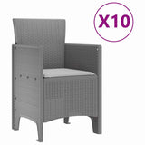 Garden Dining Set 11 pcs Light Grey Polt rattan