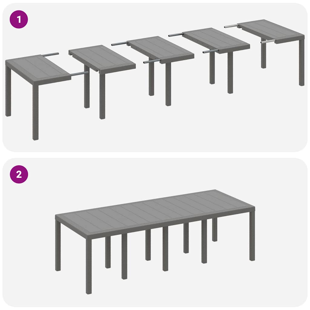Garden Dining Set 11 pcs Light Grey Polt rattan