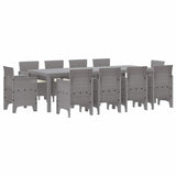 Garden Dining Set 11 pcs Light Grey Polt rattan