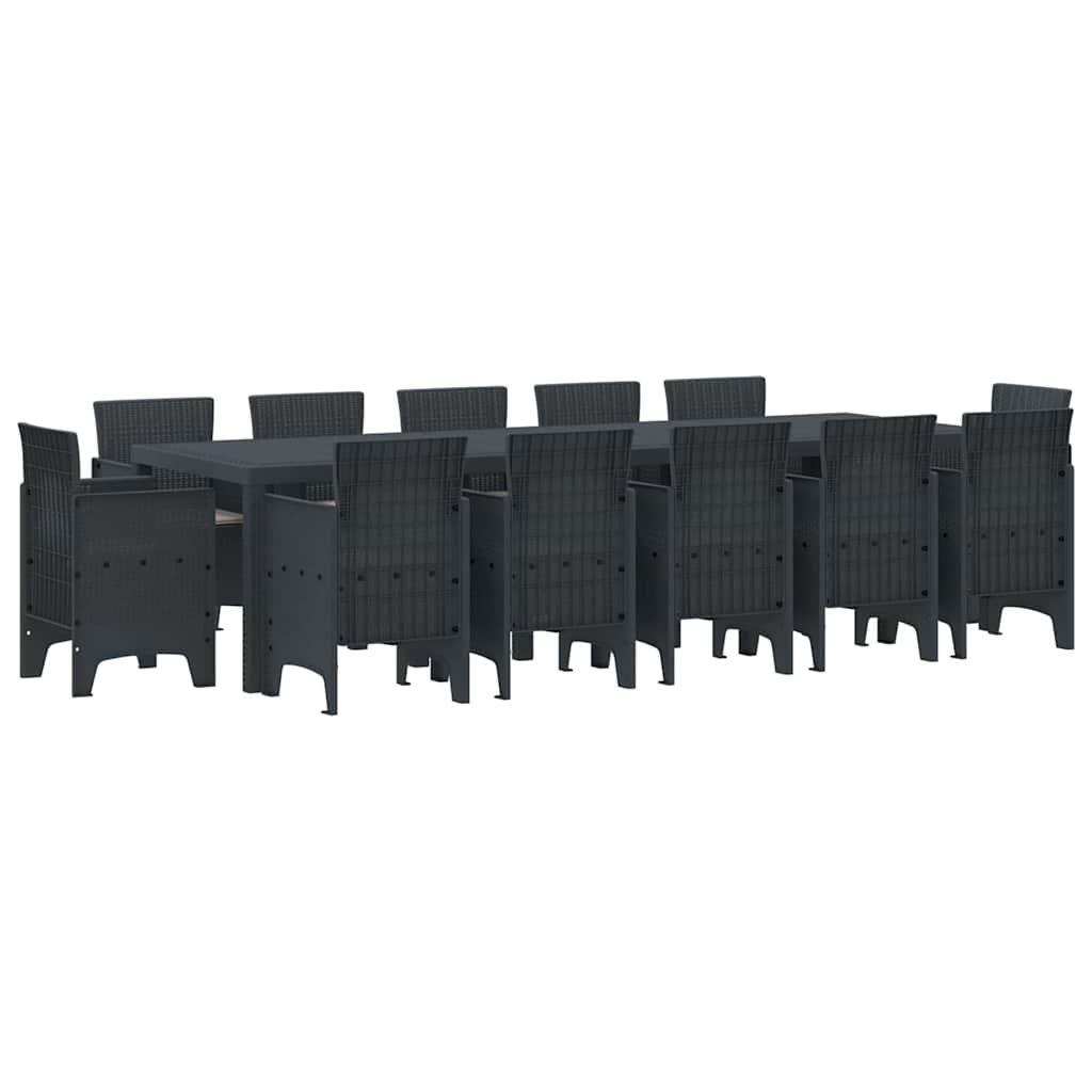 Garden Dining Set with Cushions with Cushion 13 pcs Anthracite
