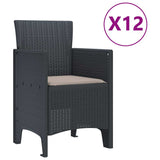 Garden Dining Set with Cushions with Cushion 13 pcs Anthracite