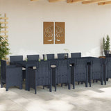 Garden Dining Set with Cushion 13 pcs Anthracite Polyrattan