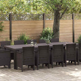 Garden Dining Set 13 pcs Brown Poly rattan