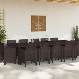 Garden Dining Set 13 pcs Brown Poly rattan