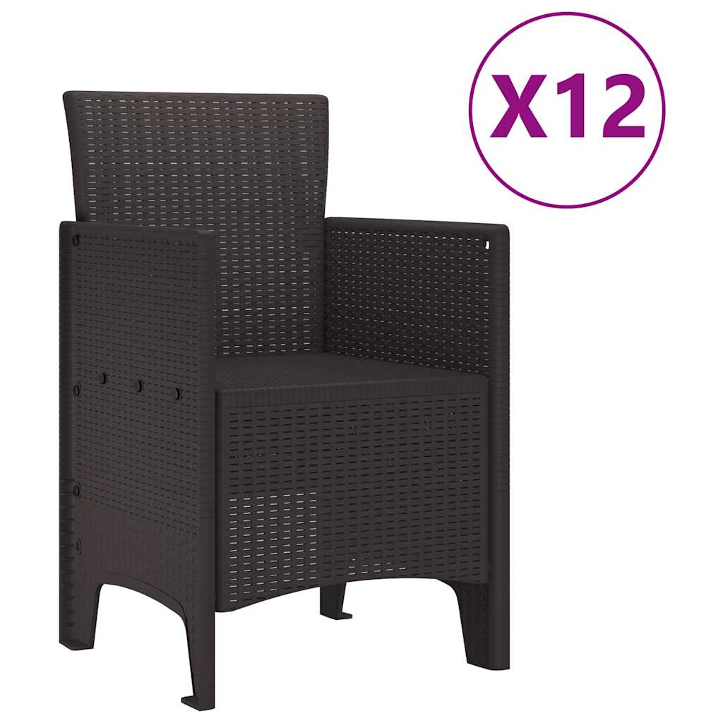 Garden Dining Set 13 pcs Brown Poly rattan