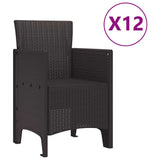 Garden Dining Set 13 pcs Brown Poly rattan