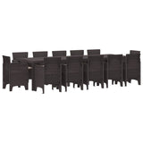 Garden Dining Set 13 pcs Brown and Taupe Poly rattan