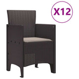 Garden Dining Set 13 pcs Brown and Taupe Poly rattan