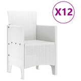 Garden Dining Set 13 pcs White Poly rattan