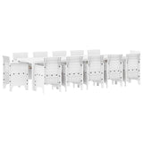 Garden Dining Set with Cushion 13 pcs White and Light grey