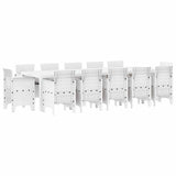 Garden Dining Set 13 pcs White Synthetic rattan and Metal