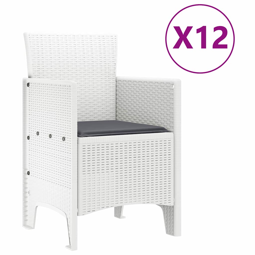 Garden Dining Set 13 pcs White Synthetic rattan and Metal