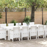 Garden Dining Set 13 pcs White Poly rattan and Cotton