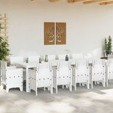 Garden Dining Set 13 pcs White Poly rattan and Cotton