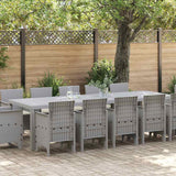 Garden Dining Set with Cushion Light grey