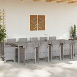 Garden Dining Set with Cushion 13 pcs Light grey