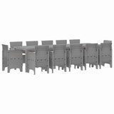 Garden Dining Set with Cushion Light grey