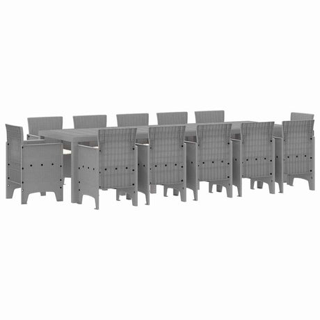Garden Dining Set with Cushion Light grey