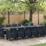 Garden Dining Set 15 pcs Anthracite Polt rattan