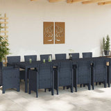 Garden Dining Set 15 pcs Anthracite Polt rattan