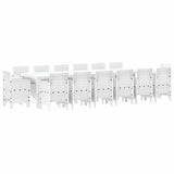 Garden Dining Set 15 pcs White Polt rattan