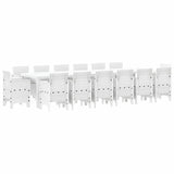 Garden Dining Set 15 pcs White Polt rattan