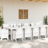 Garden Dining Set 15 pcs White Polt rattan
