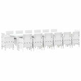 Garden Dining Set 15 pcs White Polt rattan