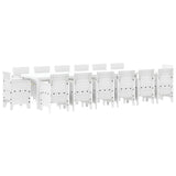 Garden Dining Set 15 pcs White Polt rattan