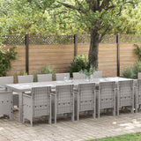 Garden Dining Set 15 pcs Light Grey Polt rattan