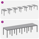 Garden Dining Set 15 pcs Light Grey Polt rattan