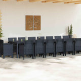 Garden Dining Set 17 pcs Anthracite Polt rattan