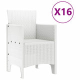 Garden Dining Set 17 pcs White Polt rattan