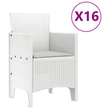 Garden Dining Set 17 pcs White Polt rattan