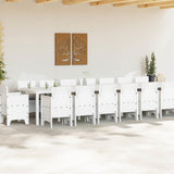 Garden Dining Set 17 pcs White Polt rattan